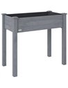 Outsunny Raised Bed for Garden, Wooden Elevated Planter Box with Bed Liner, for Flower Vegetable Herb, Dark Grey