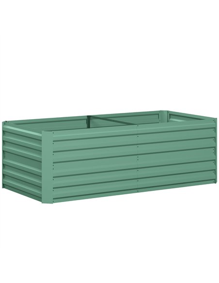 Outsunny Raised Beds for Garden, Galvanised Steel Outdoor Planters with Multi-reinforced Rods, 180 x 90 x 59 cm, Light Green - pic 178224 | FastDaddyshop