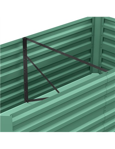 Outsunny Raised Beds for Garden, Galvanised Steel Outdoor Planters with Multi-reinforced Rods, 180 x 90 x 59 cm, Light Green