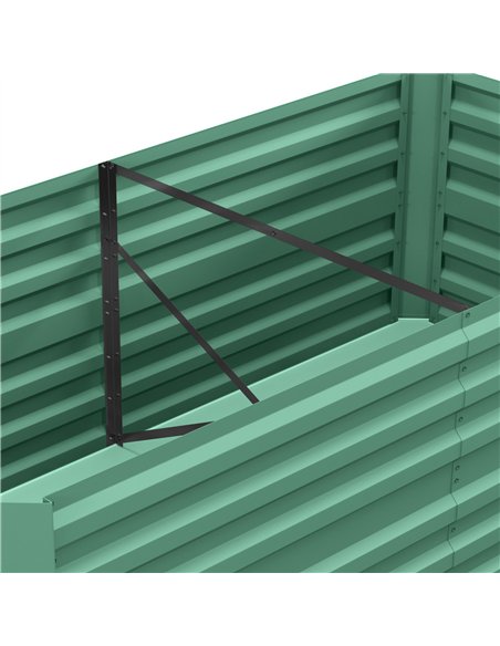 Outsunny Raised Beds for Garden, Galvanised Steel Outdoor Planters with Multi-reinforced Rods, 180 x 90 x 59 cm, Light Green - pic 178231 | FastDaddyshop