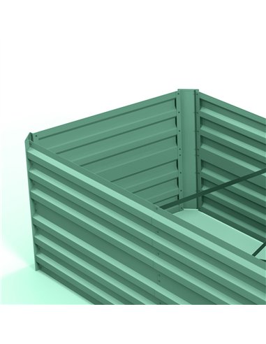 Outsunny Raised Beds for Garden, Galvanised Steel Outdoor Planters with Multi-reinforced Rods, 180 x 90 x 59 cm, Light Green