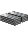 Outsunny Set of Two 110 x 50cm Steel Planter Boxes -  Light Grey