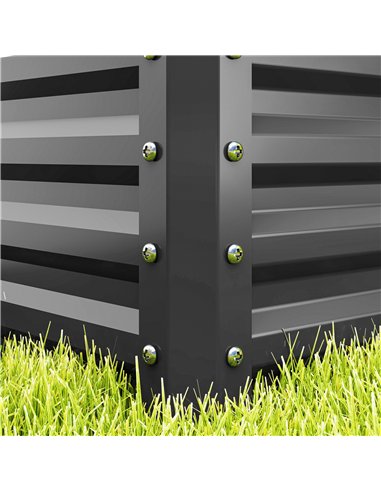 Outsunny Set of Two 110 x 50cm Steel Planter Boxes -  Light Grey