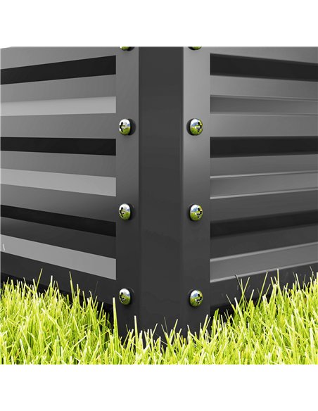 Outsunny Set of Two 110 x 50cm Steel Planter Boxes -  Light Grey - pic 178240 | FastDaddyshop