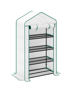 Outsunny Four-Tier Mini Greenhouse, with Reinforced Plastic Cover