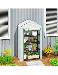 Outsunny Four-Tier Mini Greenhouse, with Reinforced Plastic Cover 2