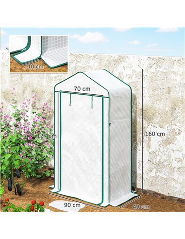 Outsunny Four-Tier Mini Greenhouse, with Reinforced Plastic Cover