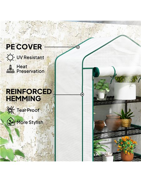 Outsunny Four-Tier Mini Greenhouse, with Reinforced Plastic Cover - pic 178245 | FastDaddyshop