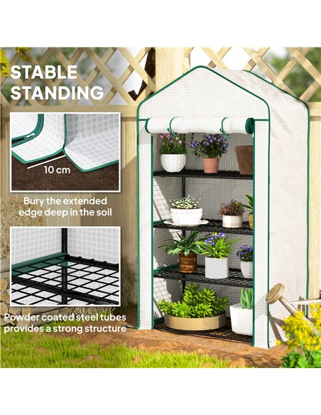 Outsunny Four-Tier Mini Greenhouse, with Reinforced Plastic Cover - pic 178248 | FastDaddyshop