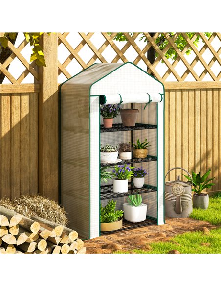 Outsunny Four-Tier Mini Greenhouse, with Reinforced Plastic Cover - pic 178250 | FastDaddyshop