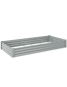 Outsunny 240 x 120cm Galvanised Steel Open Planter - Silver
