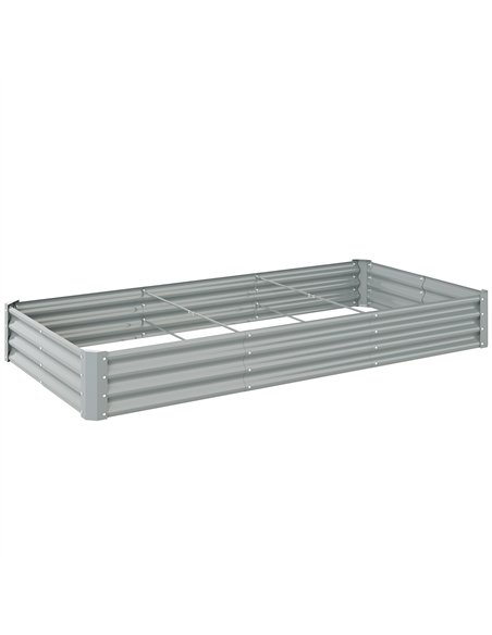 Outsunny 240 x 120cm Galvanised Steel Open Planter - Silver - pic 178251 | FastDaddyshop