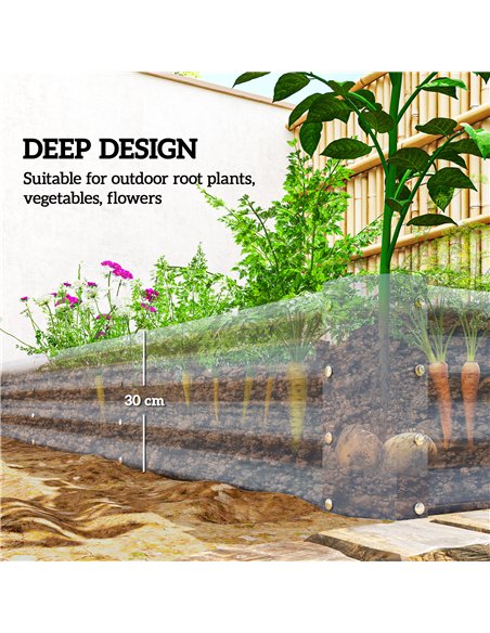 Outsunny 240 x 120cm Galvanised Steel Open Planter - Silver - pic 178254 | FastDaddyshop
