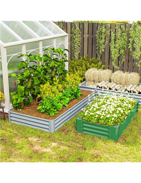 Outsunny 240 x 120cm Galvanised Steel Open Planter - Silver - pic 178258 | FastDaddyshop