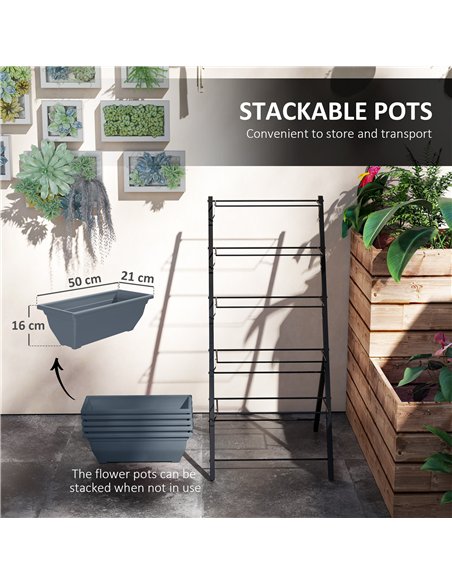 Outsunny 5-Tier Raised Garden Bed, Vertical Ladder Plant Stand with 5 Removable Boxes, Drainage Holes and Plugs, Indoor Outdoor  - pic 178264 | FastDaddyshop