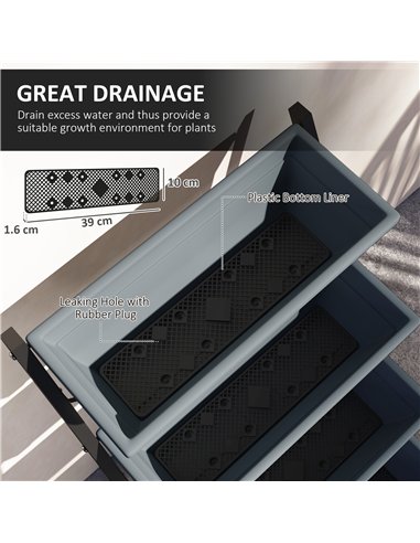 Outsunny 5-Tier Raised Garden Bed, Vertical Ladder Plant Stand with 5 Removable Boxes, Drainage Holes and Plugs, Indoor Outdoor 