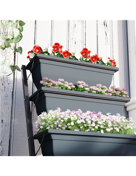 Outsunny 5-Tier Raised Garden Bed, Vertical Ladder Plant Stand with 5 Removable Boxes, Drainage Holes and Plugs, Indoor Outdoor  - pic 178267 | FastDaddyshop