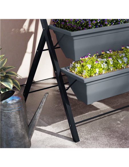 Outsunny 5-Tier Raised Garden Bed, Vertical Ladder Plant Stand with 5 Removable Boxes, Drainage Holes and Plugs, Indoor Outdoor  - pic 178268 | FastDaddyshop