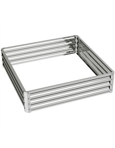 Outsunny Square Raised Garden Bed Box with Weatherized Steel Frame for Vegetables, Flowers, & Herbs, 120 x 120 x 30cm, Silver To