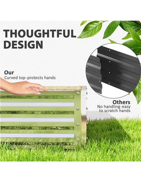 Outsunny Square Raised Garden Bed Box with Weatherized Steel Frame for Vegetables, Flowers, & Herbs, 120 x 120 x 30cm, Silver To - pic 178284 | FastDaddyshop