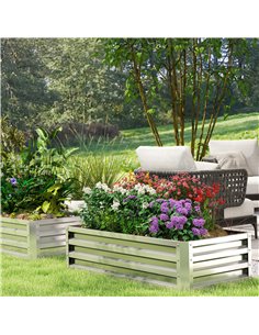 Outsunny Raised Beds for Garden, Galvanized Outdoor Planters, for Herbs and Vegetables, Use for Patio, Backyard, Balcony, Silver 2
