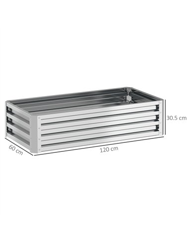 Outsunny Raised Beds for Garden, Galvanized Outdoor Planters, for Herbs and Vegetables, Use for Patio, Backyard, Balcony, Silver
