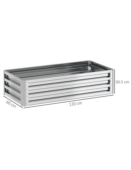 Outsunny Raised Beds for Garden, Galvanized Outdoor Planters, for Herbs and Vegetables, Use for Patio, Backyard, Balcony, Silver - pic 178289 | FastDaddyshop