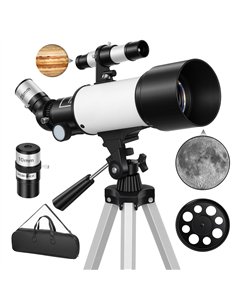 Outsunny Astronomy Telescope for Adults and Beginners with 70 mm Aperture, Carry Bag, White
