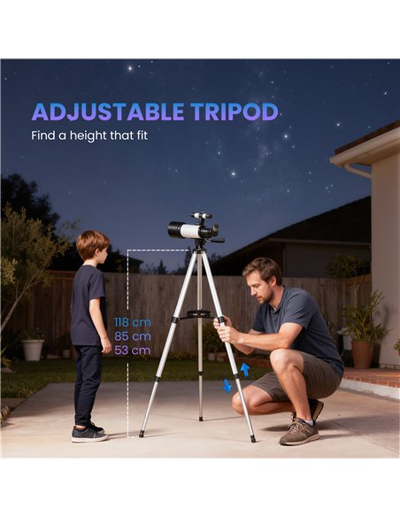 Outsunny Astronomy Telescope for Adults and Beginners with 70 mm Aperture, Carry Bag, White - pic 178301 | FastDaddyshop
