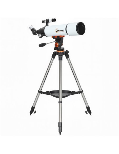 Outsunny Astronomy Telescope for Adults and Beginners with 80 mm Aperture, Carry Bag, White - pic 178305 | FastDaddyshop