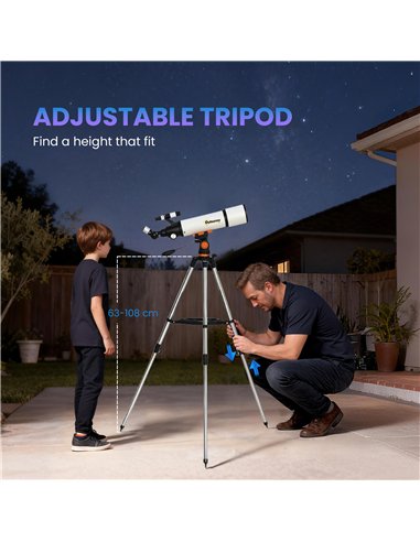 Outsunny Astronomy Telescope for Adults and Beginners with 80 mm Aperture, Carry Bag, White