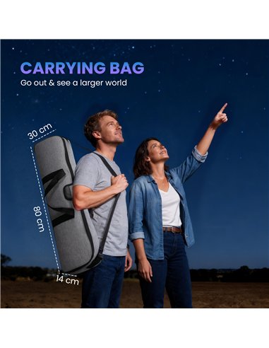 Outsunny Astronomy Telescope for Adults and Beginners with 80 mm Aperture, Carry Bag, White