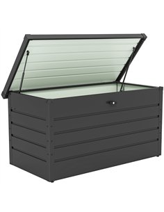 Outsunny 311L Galvanised Steel Garden Storage Box - Dark Grey