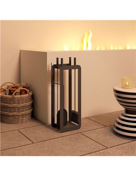Outsunny 5 Pieces Fireplace Companion Set, Metal Fireplace Accessories Fireside Companion Set with Brush, Shovel, Poker, A Pair  - pic 178339 | FastDaddyshop