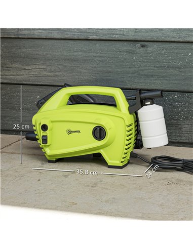 Outsunny 1600W 130-Bar Pressure Washer - Green
