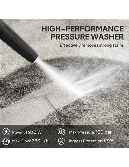 Outsunny 1600W 130-Bar Pressure Washer - Green - pic 178353 | FastDaddyshop