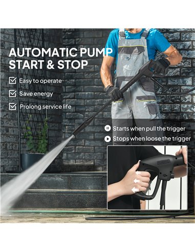 Outsunny 1600W 130-Bar Pressure Washer - Green