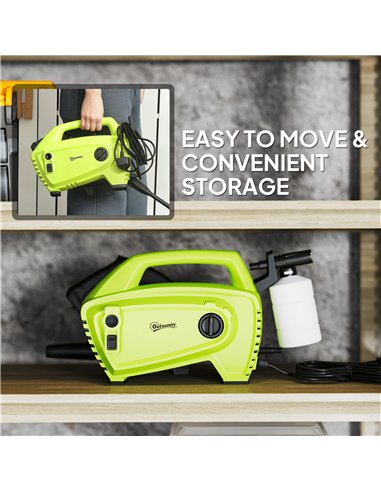 Outsunny 1600W 130-Bar Pressure Washer - Green