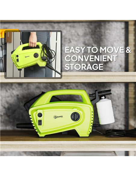 Outsunny 1600W 130-Bar Pressure Washer - Green - pic 178357 | FastDaddyshop