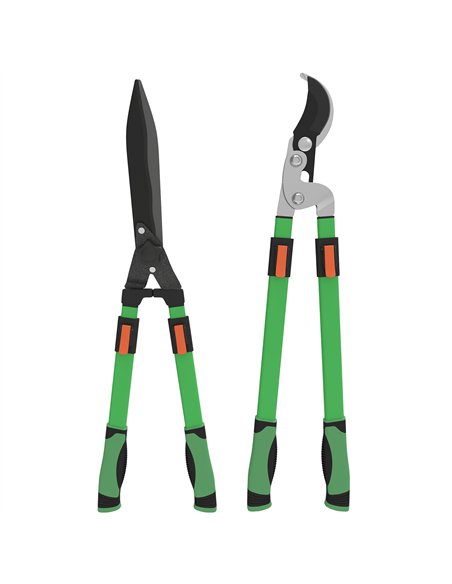 Outsunny 2 Pcs Garden Shears Set, Tree Lopper, Hedge Shears with Telescopic Extendable Handles, Garden Shears for Hedges, Shrubs - pic 178359 | FastDaddyshop