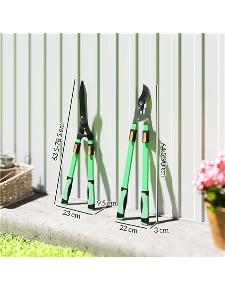 Outsunny 2 Pcs Garden Shears Set, Tree Lopper, Hedge Shears with Telescopic Extendable Handles, Garden Shears for Hedges, Shrubs - pic 178361 | FastDaddyshop