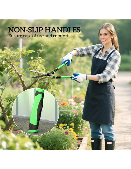 Outsunny 2 Pcs Garden Shears Set, Tree Lopper, Hedge Shears with Telescopic Extendable Handles, Garden Shears for Hedges, Shrubs - pic 178364 | FastDaddyshop
