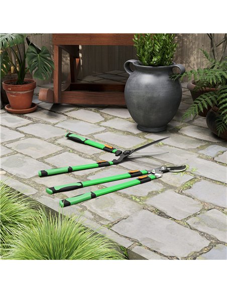 Outsunny 2 Pcs Garden Shears Set, Tree Lopper, Hedge Shears with Telescopic Extendable Handles, Garden Shears for Hedges, Shrubs - pic 178366 | FastDaddyshop