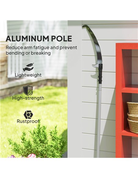 Outsunny Manual Pole Saw, 1.8-2.9 m Extendable Tree Pruner, Tree Lopper Long Reach Telescopic with Extendable Handle & 40 cm Saw - pic 178373 | FastDaddyshop