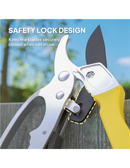 Outsunny 8" Garden Secateurs, Pruning Shears Heavy Duty with Sharp SK5 Blade, Bypass Pruners with Safety Lock and Non-Slip Handl - pic 178382 | FastDaddyshop