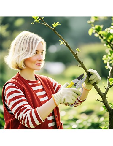 Outsunny 8" Garden Secateurs, Pruning Shears Heavy Duty with Sharp SK5 Blade, Bypass Pruners with Safety Lock and Non-Slip Handl