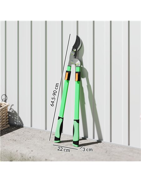 Outsunny Telescopic Loppers 64.5-90 cm, Extendable Garden Loppers Heavy Duty with Steel Blade and Adjustable Handles, Tree Trimm - pic 178388 | FastDaddyshop