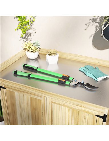 Outsunny Telescopic Loppers 64.5-90 cm, Extendable Garden Loppers Heavy Duty with Steel Blade and Adjustable Handles, Tree Trimm
