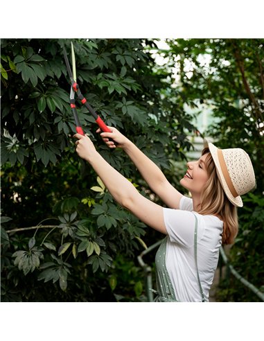 Outsunny Garden Shears, 63.5 cm Heavy Duty Hedge Shears with Razor-Sharp Blades, Comfort Grip and Tension Adjuster for Hedges, S