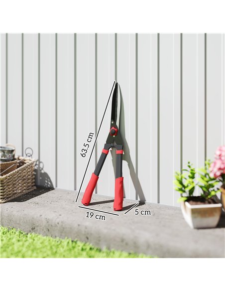 Outsunny Garden Shears, 63.5 cm Heavy Duty Hedge Shears with Razor-Sharp Blades, Comfort Grip and Tension Adjuster for Hedges, S - pic 178397 | FastDaddyshop